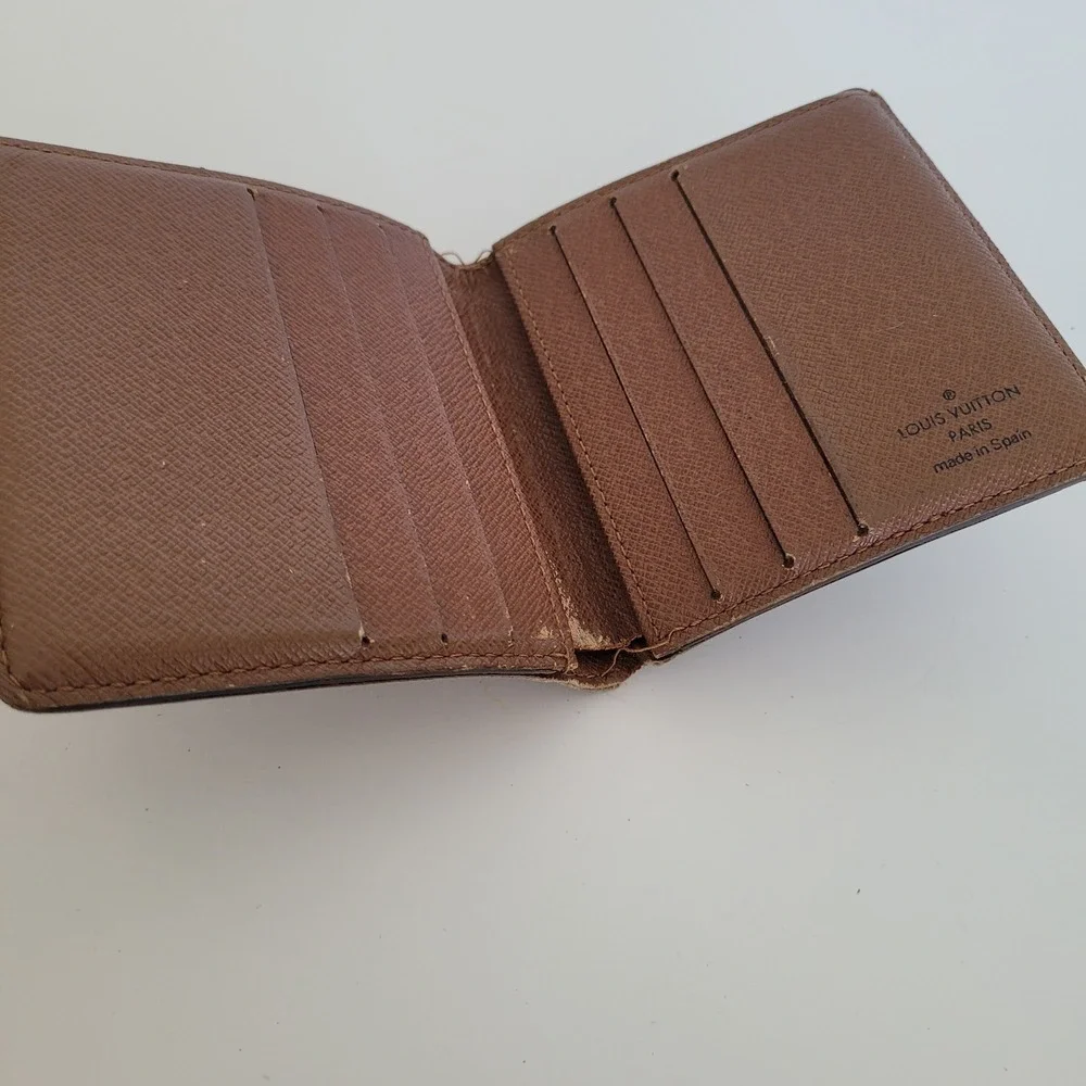 Louis Vuitton Monogram Bifold Wallet Brown Canvas CA0099 Made in Spain